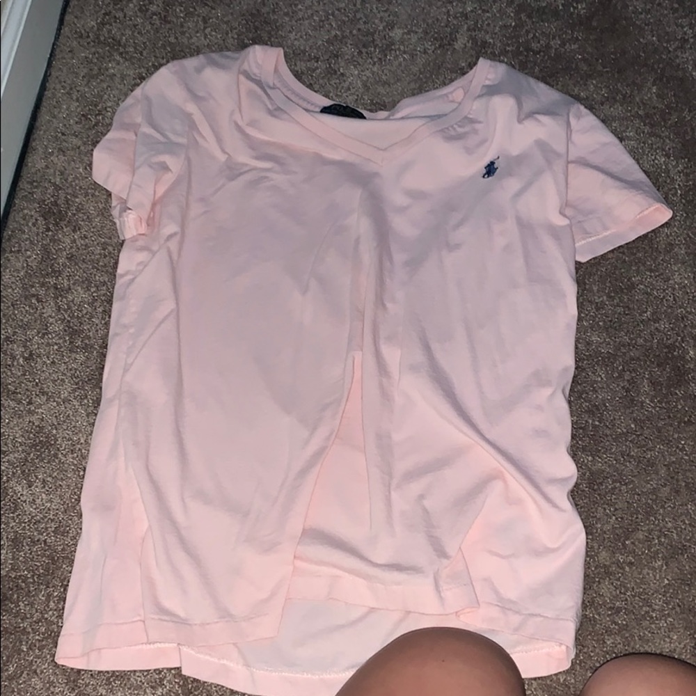 pink polo top